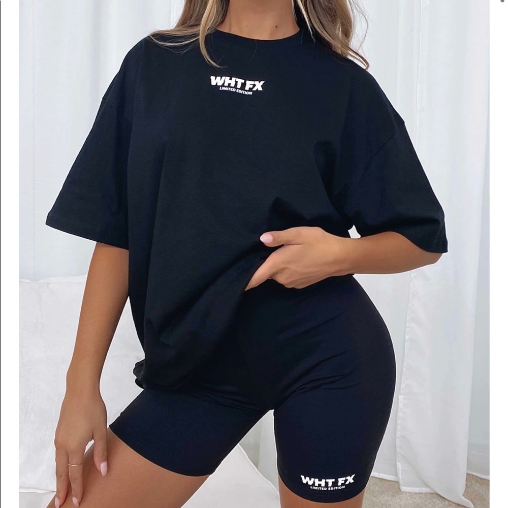 White Fox Black Tee